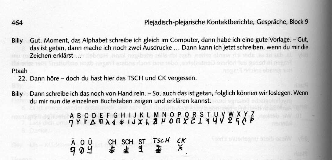 The new Plejaren alphabet (being only 4014 years old), from the 380th contact