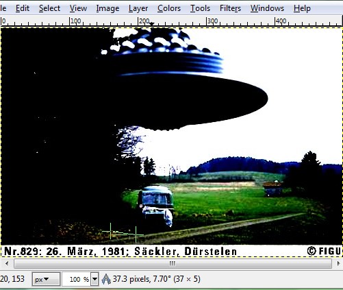 UFO shadow with angle near road